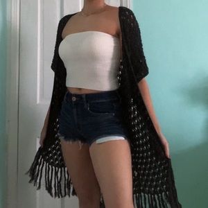 black frill cardigan